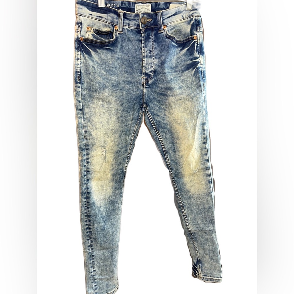 Only & Sons men’s acid blue skinny jeans tapered